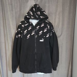 Puma XXL Black Hoodie with White Logo
